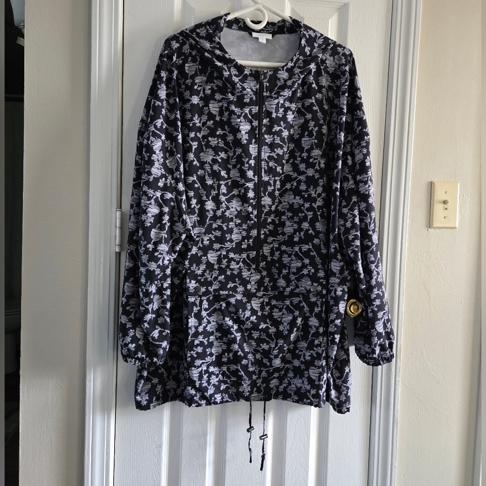J JILL Fit 4X print dark navy Windbreaker